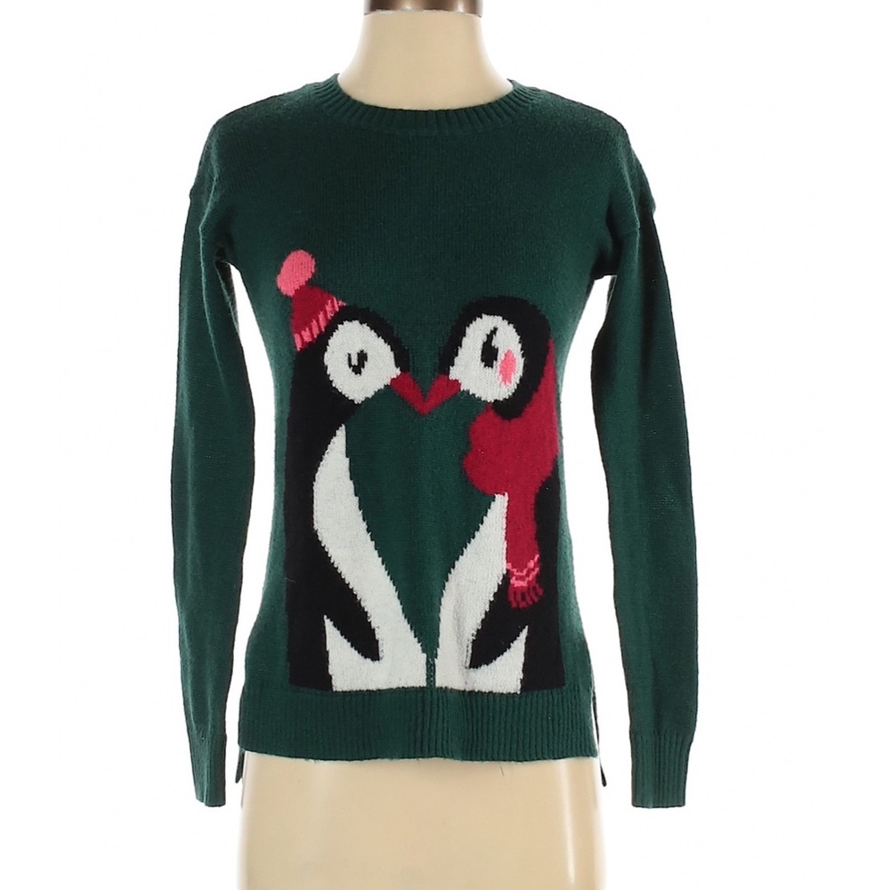 XS Penguin Kiss Holiday Christmas sweater